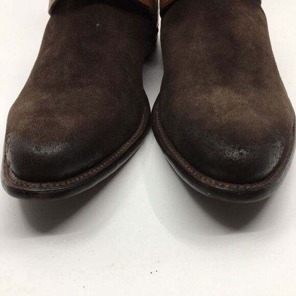 Marco Delli Tyler Ankle Boots mahogany suede and British tan leather Sz EU 42 M9 - Picture 9 of 16